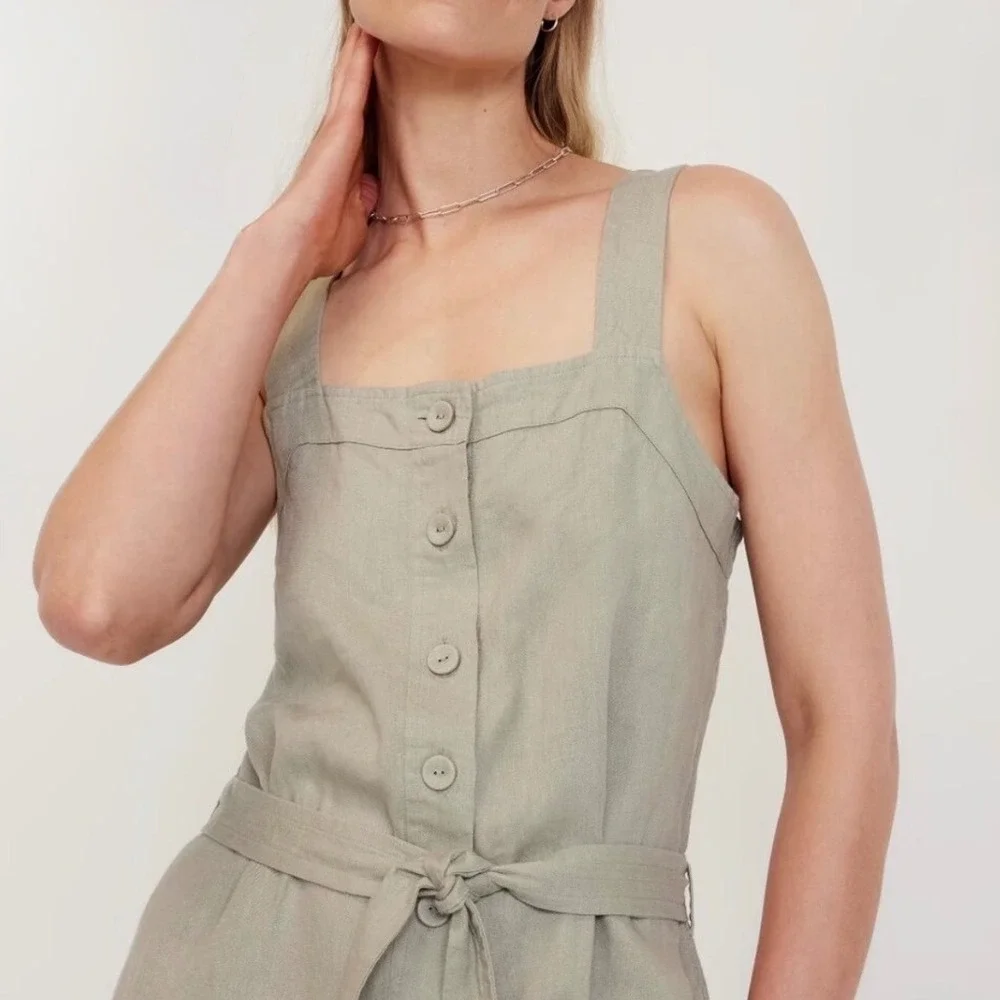 Everlane The Linen Jumpsuit - Sage Green Seagrass Size 0‎